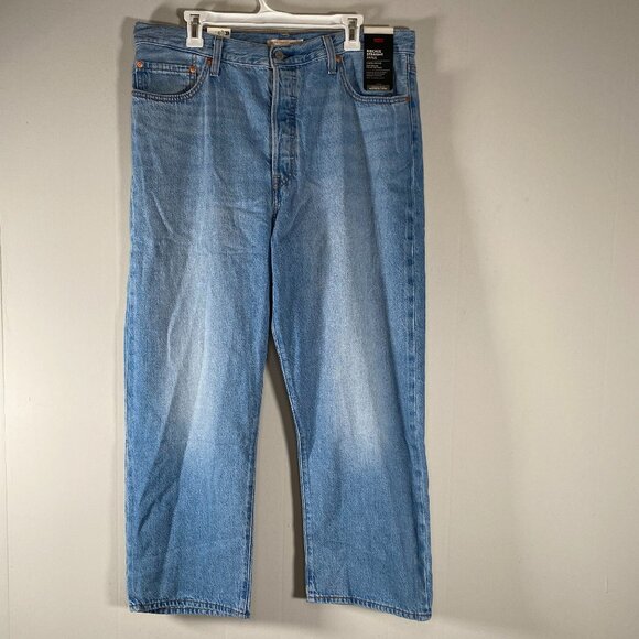 Levi's Premium Ribcage Straight Ankle Denim Jean Women's 34 Blue Casual NWT - Picture 1 of 15